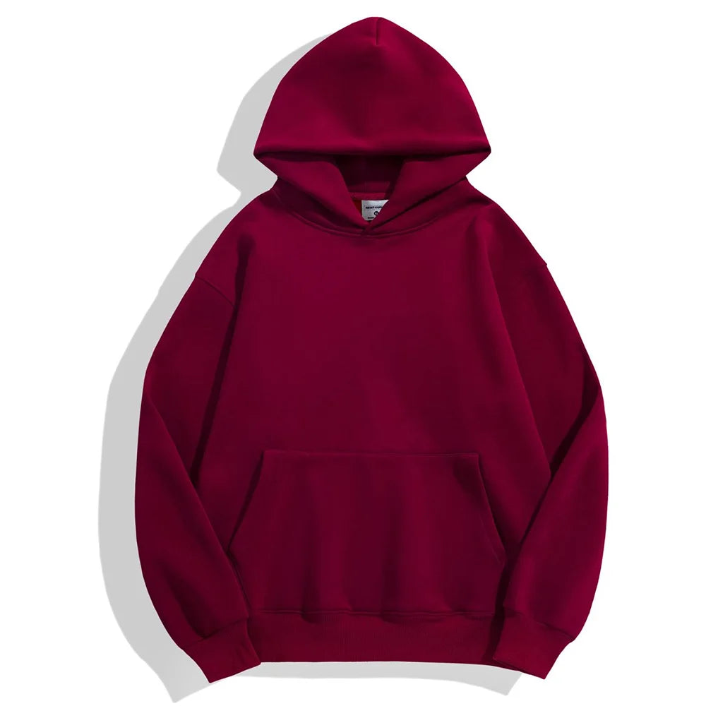 Heavy Weight Cotton Plus Velvet Hooded Sweatshirt