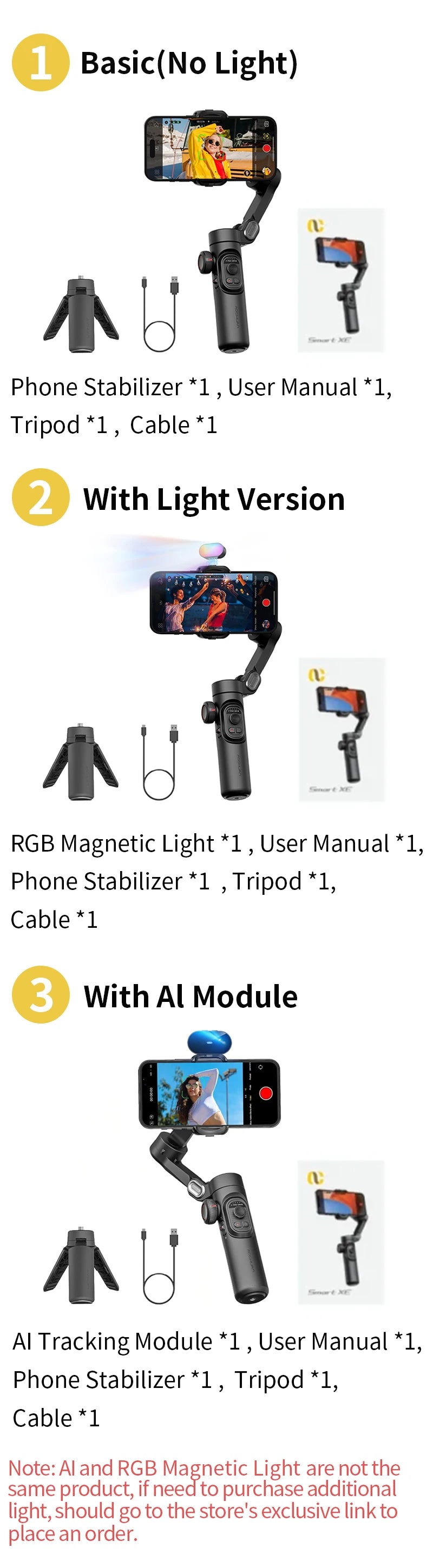 AOCHUAN 3-Axis Handheld Gimbal Stabilizer