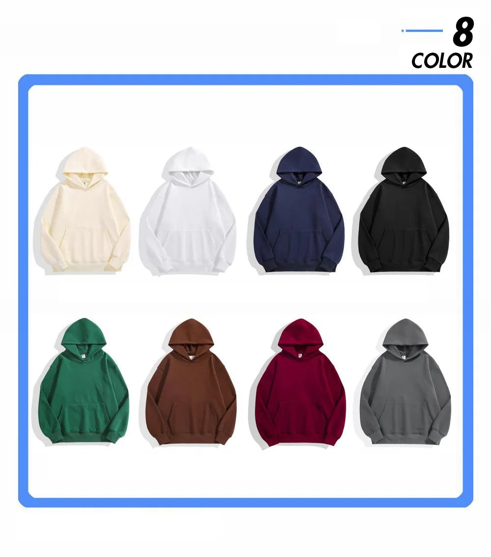 Heavy Weight Cotton Plus Velvet Hooded Sweatshirt