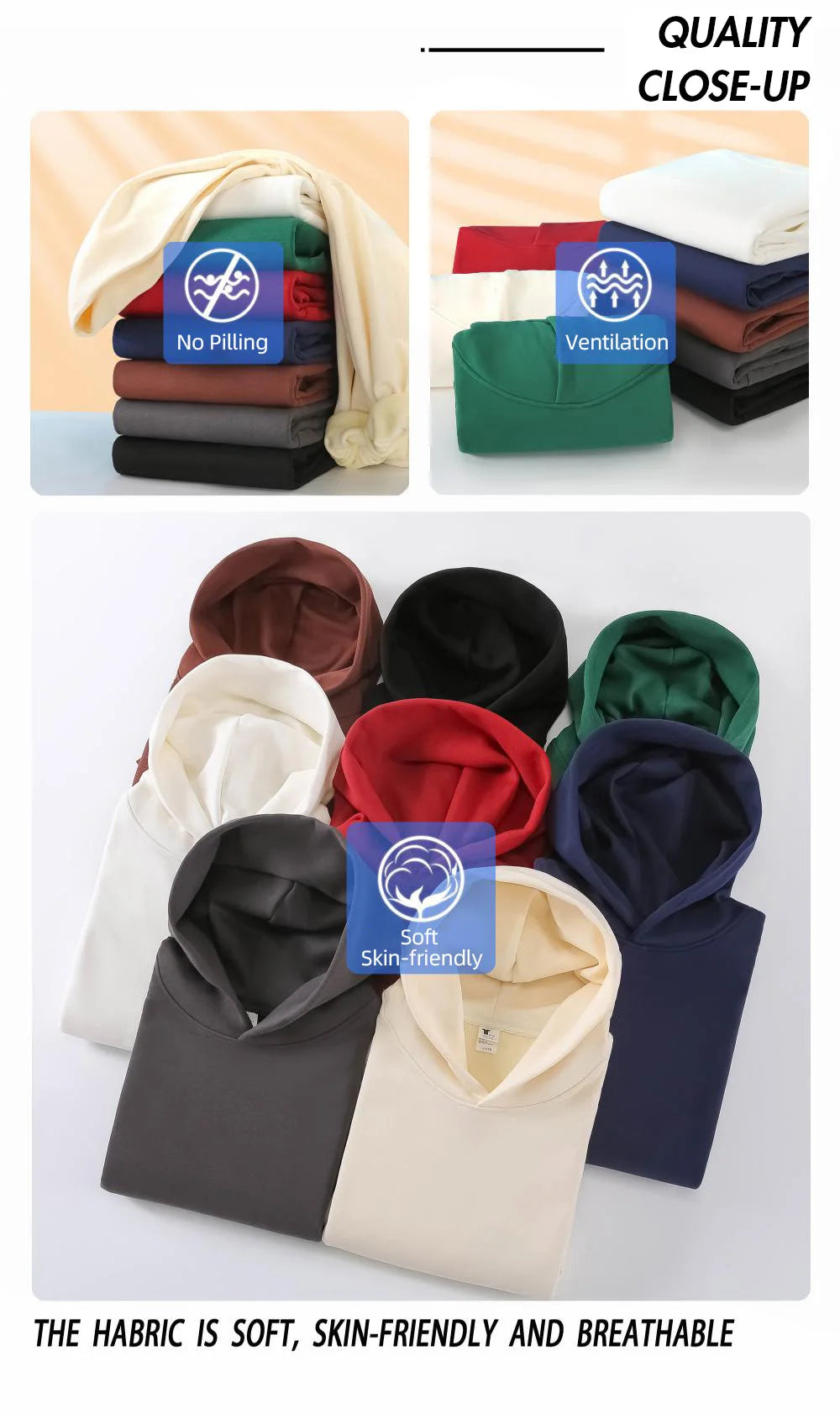 Heavy Weight Cotton Plus Velvet Hooded Sweatshirt