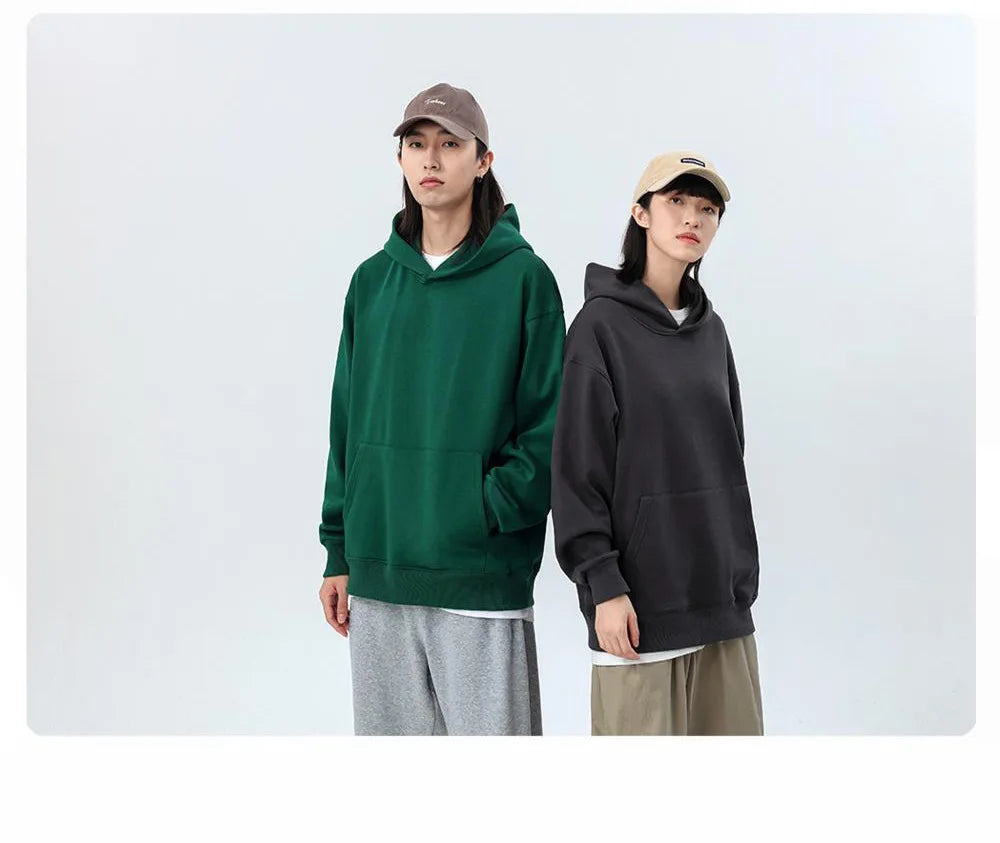 Heavy Weight Cotton Plus Velvet Hooded Sweatshirt