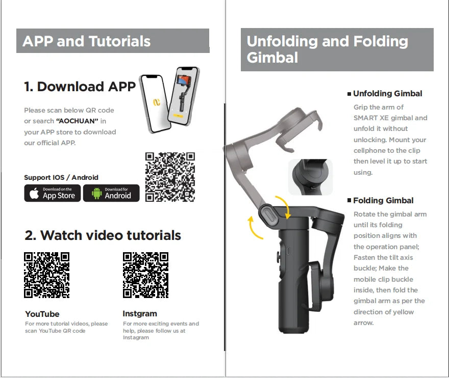 AOCHUAN 3-Axis Handheld Gimbal Stabilizer