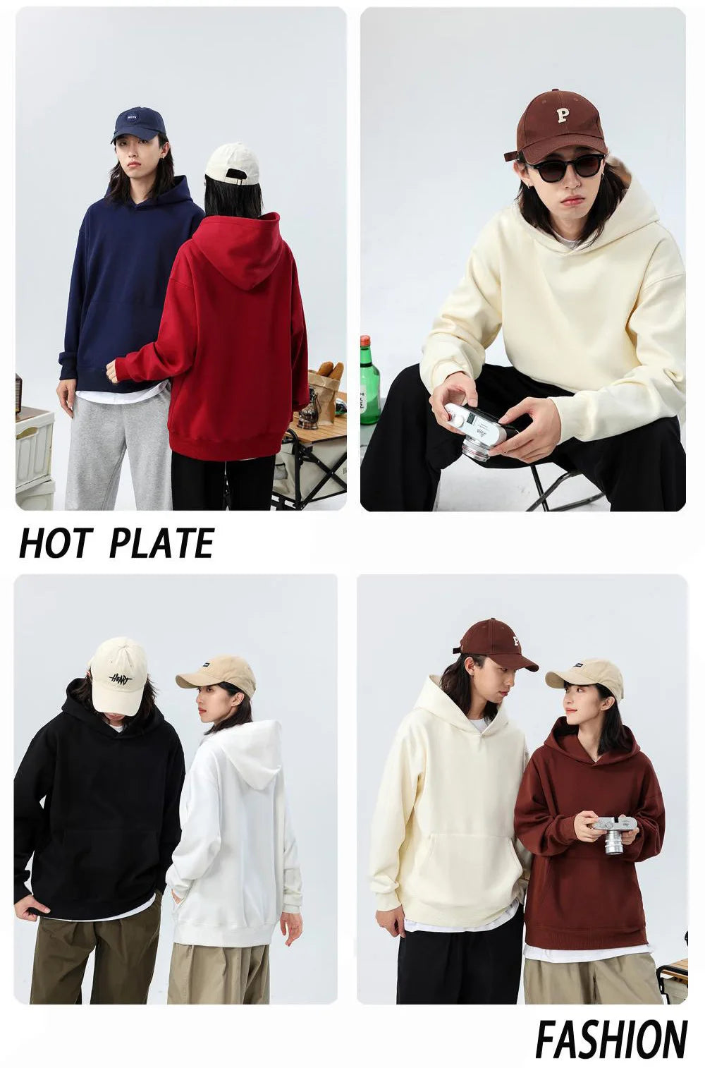 Heavy Weight Cotton Plus Velvet Hooded Sweatshirt