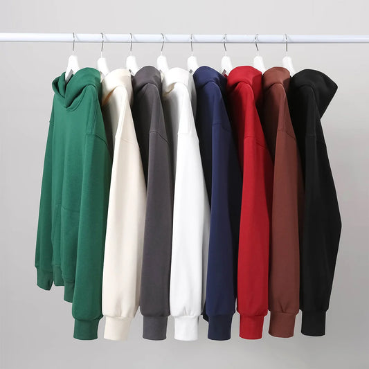 Heavy Weight Cotton Plus Velvet Hooded Sweatshirt